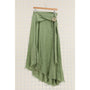La Maison Linen Skirt with Drawstring Olive Green (Women's)