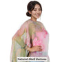 Magic Scarf Silky Six Lotus Pink/Green Button Poncho