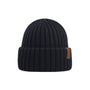 Superyellow Beam Black Merino Wool Beanie (Unisex)