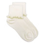 Jefferies Socks Seamless Ripple Edge Turn Cuff Crew Ivory Socks