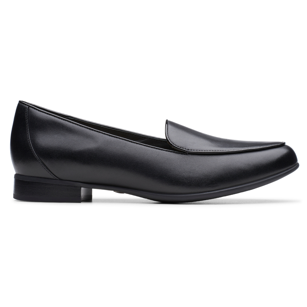Clarks Un Blush Ease Black Leather Loafer (Women's) | Mar-Lou Shoes