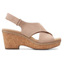 Clarks Giselle Cove Sand Suede Wedge Sandals (Women's)