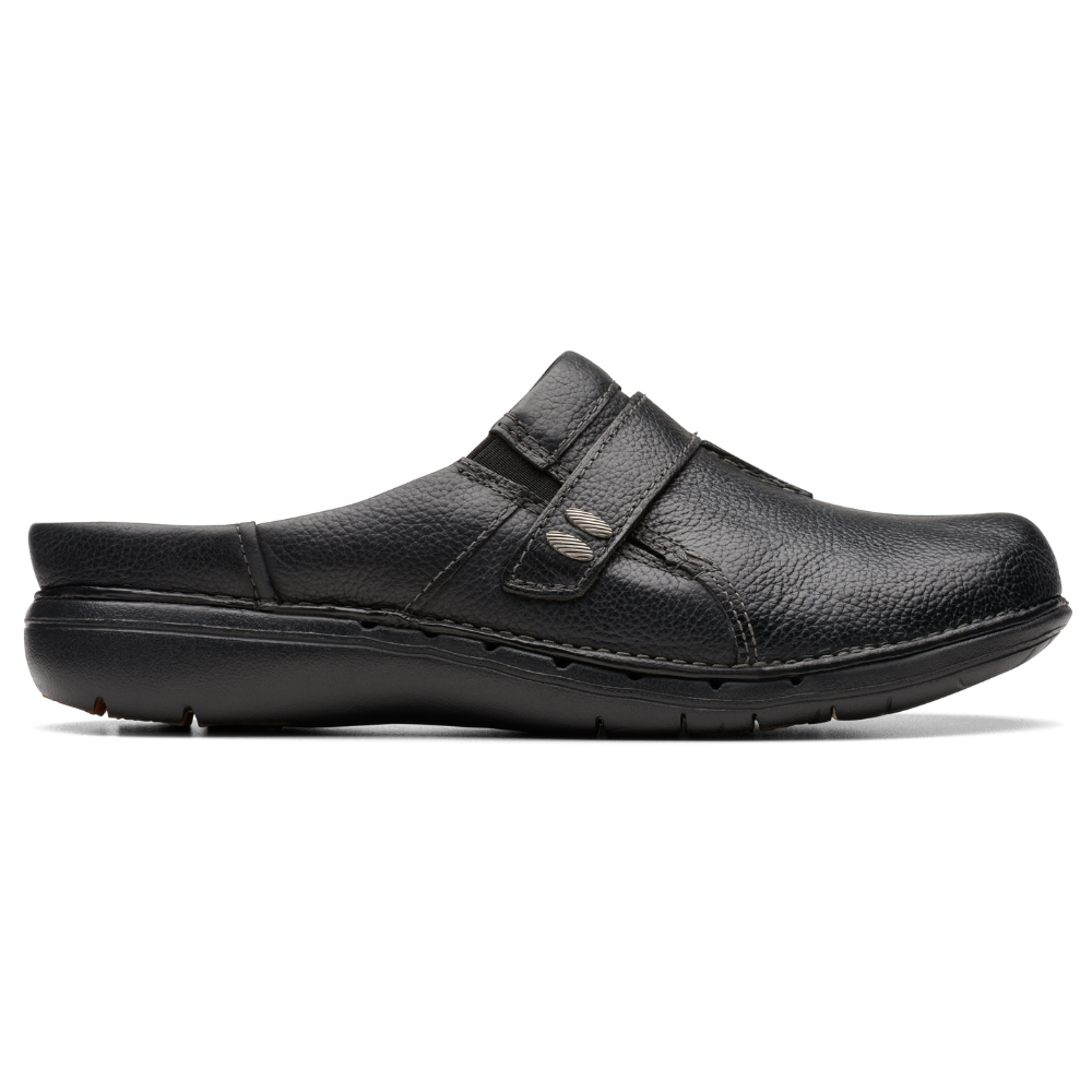 Clarks Un Loop Ease Black Leather Clog (Women's) | Mar-Lou Shoes