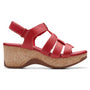 Clarks Chelseah Peak Red Leather Sandal (Women's)