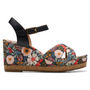 Clarks Chicly Floral Black Print Wedge Sandal (Women's)