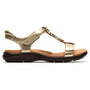 Clarks Kitly Gem Champagne Leather Sandal (Women's)