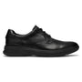 Clarks Code H Plain Black Smooth Leather Shoe (Men's)