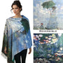 Magic Scarf Sueded Microfiber Art Design Button Shawl