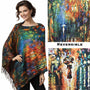 Magic Scarf Sueded Microfiber Art Design Button Shawl