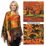 Magic Scarf Sueded Microfiber Art Design Button Shawl