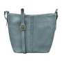 ili New York Urbano Braided Glacier Blue Crossbody Bucket Bag (Women's)