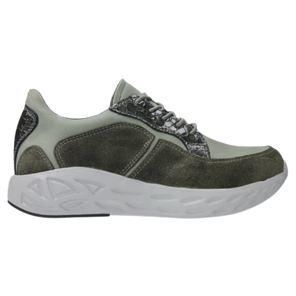 Wolky Bounce Castor Grey Combi Leather Sneaker (Women's) | Mar-Lou Shoes