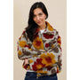 La Maison Zip-Up Sherpa-Style Looped Knit Beige Jacket (Women's)