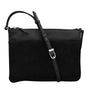 ili New York Slim Suede Black Crossbody with Gusset (Women's)