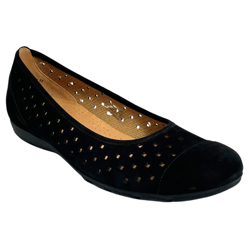 Gabor Ballet Perf Black Flat (Women's) | Mar-Lou Shoes