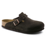 Birkenstock Boston Mocha Suede Soft Footbed Clog (Unisex)