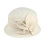 Jeanne Simmons Accessories Ribbed Ivory Cloche Hat (Women's)