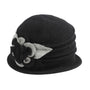 Jeanne Simmons Accessories Pleated Boiled Wool Black Cloche Hat (Women's)