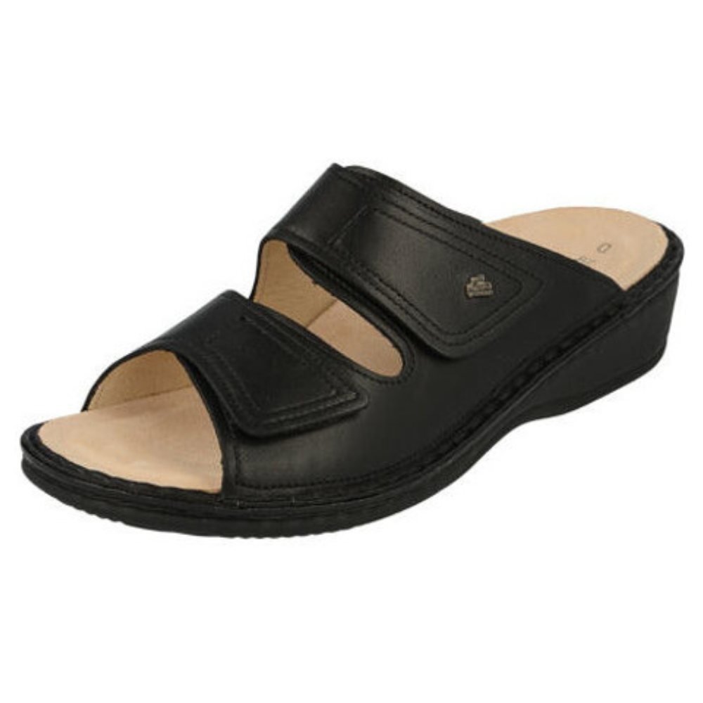 Finn Comfort Jamaika-S Black Nappa Leather Sandal (Women's) | Mar-Lou Shoes