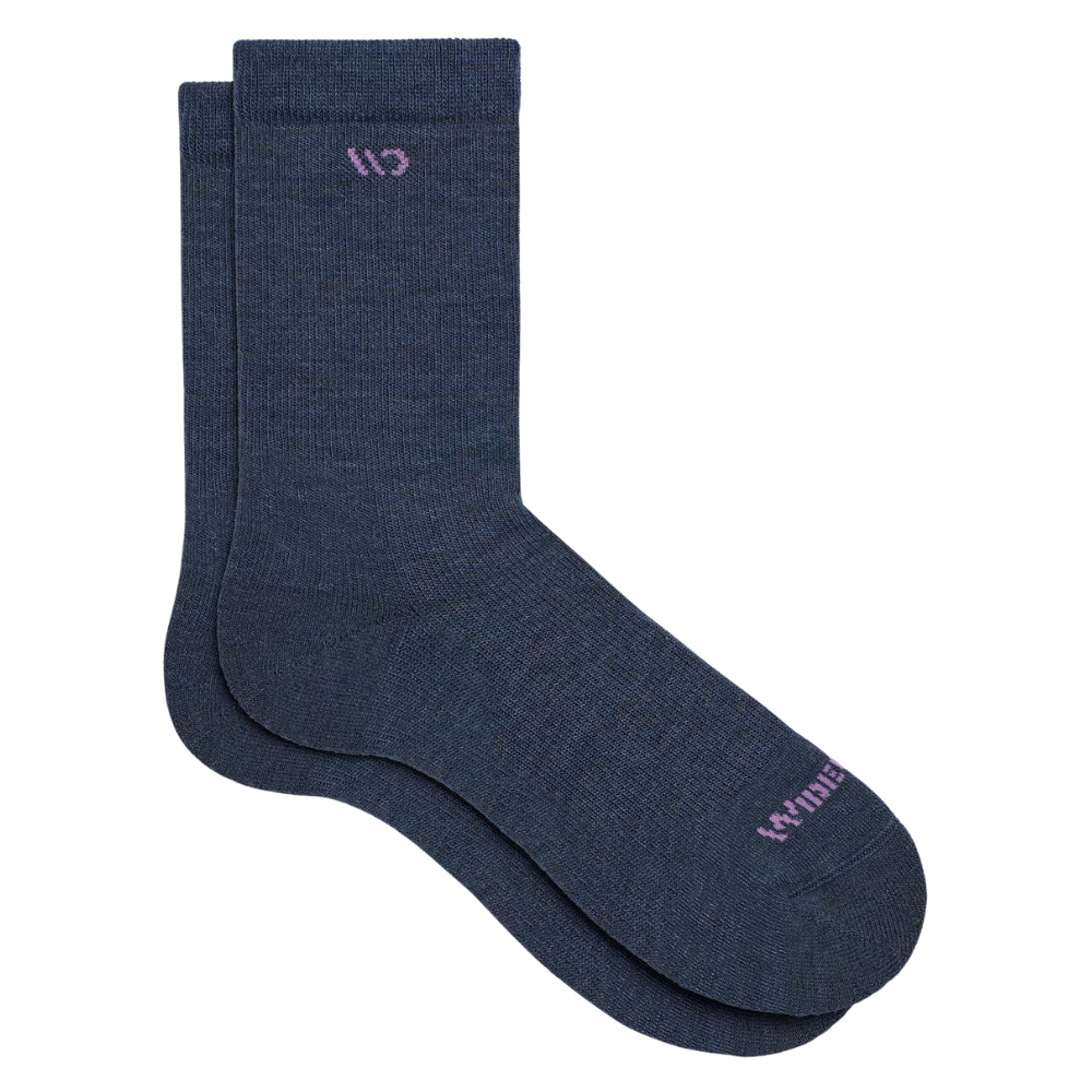 Wide Open Socks Solid Midweight Micro Crew Denim (Women's) | Mar-Lou Shoes