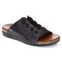 Revere Antalya Black Linen Slide Sandal (Women's)