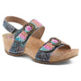 L'artiste By Spring Step Colomecool Black Multi Leather Sandal (Women's)