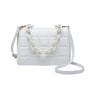 Jen & Co Hayden Vegan Quilted Chain White Crossbody Bag (Women's)