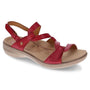 Revere Emerald 3 Strap Ruby Red Leather Sandal (Women's)