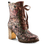L'artiste By Spring Step Girlygo Brown Multi Leather Bootie (Women's)