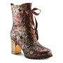 L'artiste By Spring Step Girlygo Brown Multi Leather Bootie (Women's)