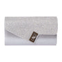 Nima Accessories Rhinestone Flap Silver Evening Clutch (Women's)
