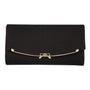 Nima Accessories Long Bow Envelope Black Clutch (Women's)