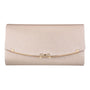 Nima Accessories Long Bow Envelope Gold Clutch (Women's)