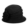 Dorfman Pacific Grace Boiled Wool Black Cloche Hat (Women's)
