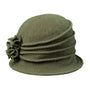 Dorfman Pacific Grace Boiled Wool Olive Cloche Hat (Women's)