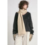 Look By M Wool Blend Fringe Trim Cream Scarf (Women's)