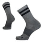 OS1st Wicked Comfort Charcoal/Black Stripes Crew Socks (Unisex)