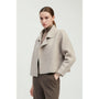 Look By M Flap Collar Crop Biscuit Cardigan (Women's)