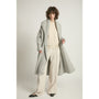 Look By M Collared Light Grey Long Cardigan (Women's)