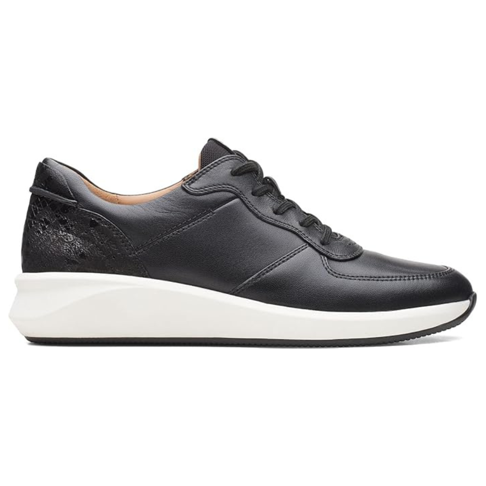 Clarks Un Rio Sprint Black Combi Leather Sneaker (Women's) | Mar-Lou Shoes