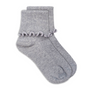 Jefferies Socks Seamless Ripple Edge Turn Cuff Crew Grey Heather Socks