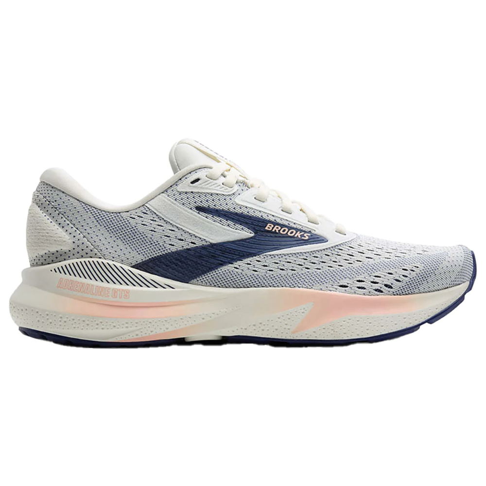 Brooks Adrenaline GTS 24 Grey/Blue Ribbon/Peach Running Shoe | Mar-Lou Shoes