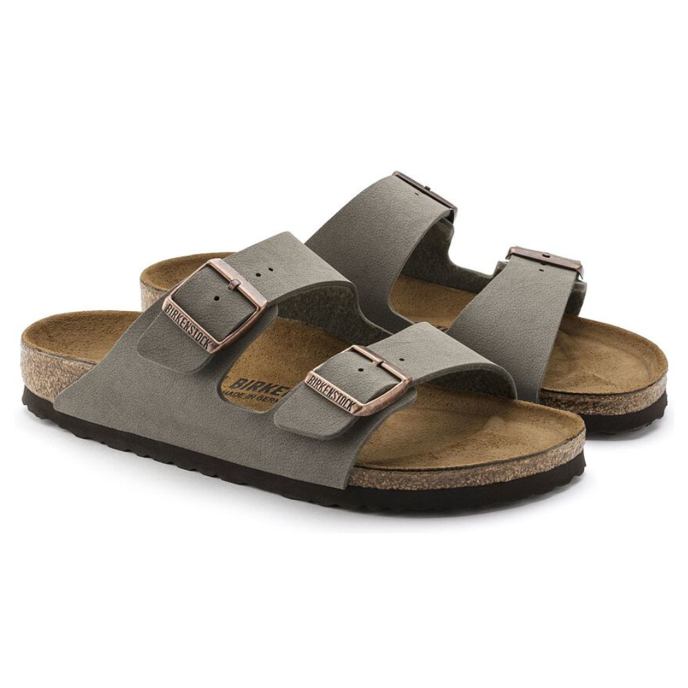 Birkenstock Arizona Birkibuc Stone Sandal (Unisex) | Mar-Lou Shoes