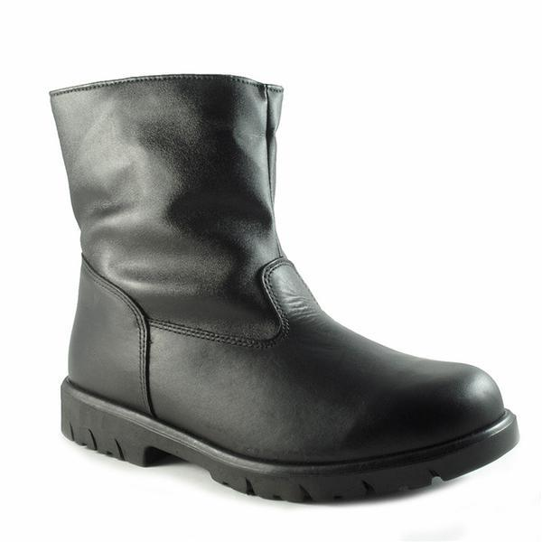 Men's Toe Warmers Track Waterproof Boot in Black Leather at Mar-Lou Shoes