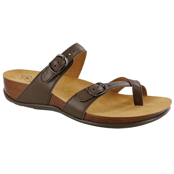SAS Shelly Slide Sandal in Coffee Leather at Mar-Lou Shoes