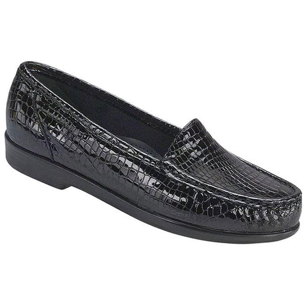 SAS Simplify Loafer in Black Croc Leather at Mar-Lou Shoes