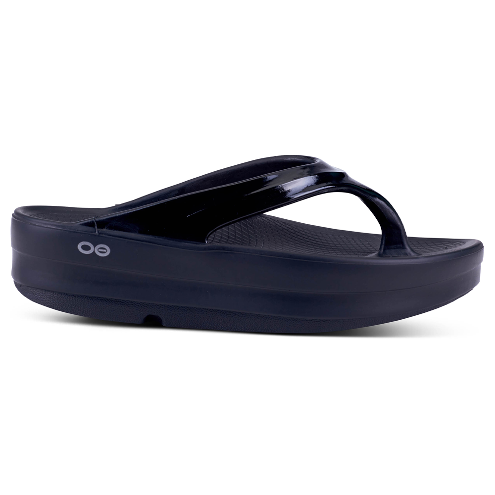 OOFOS OOmega OOlala Black Sandal (Women's) | Mar-Lou Shoes