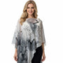 Magic Scarf Silky Six Lotus Grey/White Button Poncho