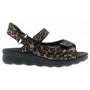 Wolky Pichu Black Leopardo Leather Sandal (Women's)