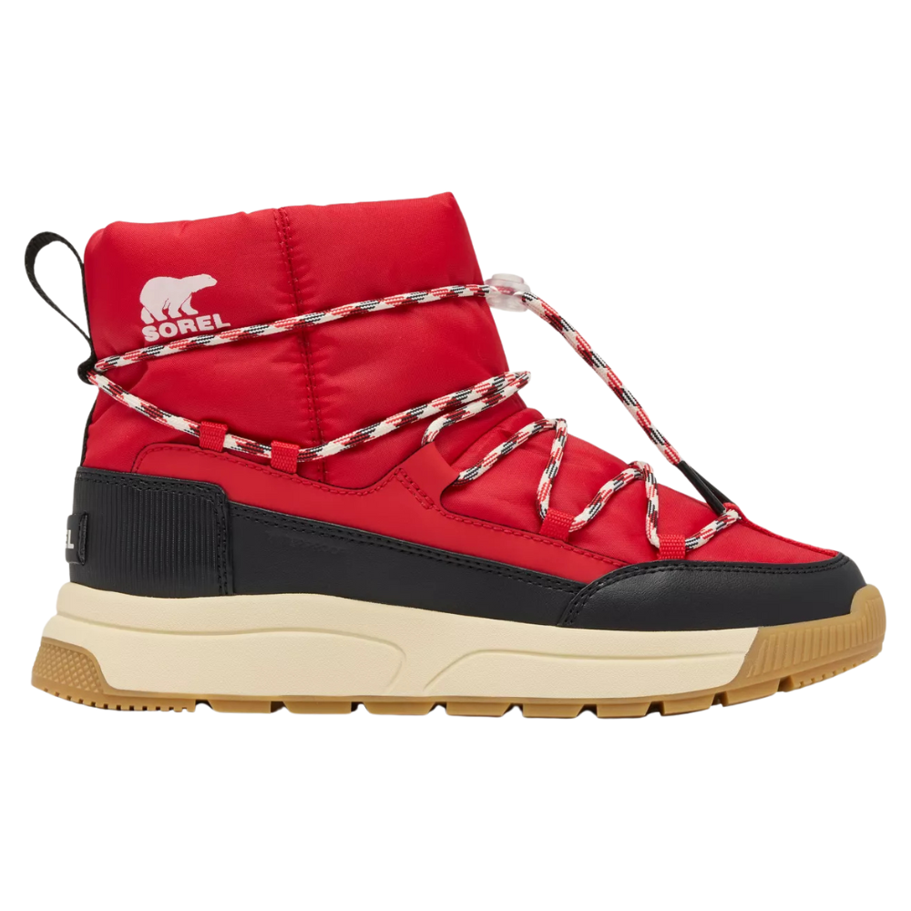 Sorel Whitney III Black/Bright Red Waterproof Slip-On Boot Mar